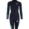Two Bare Feet Womens Silicone Print Series 2.5mm Wetsuit Jacket & Shorts Set (Black/Mint) -Glider Wetsuit Store 1 31