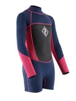 Two Bare Feet Squadron 3/2mm Short Leg Spring Junior Wetsuit (Blue/Fuchsia) -Glider Wetsuit Store 1c8a1402 1