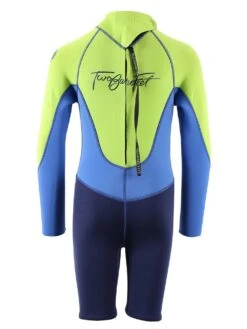Two Bare Feet Squadron 3/2mm Short Leg Spring Junior Wetsuit (Lime/Blue/Blue) -Glider Wetsuit Store 1c8a1423