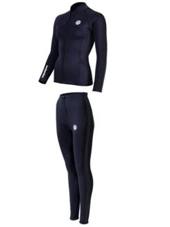Two Bare Feet Womens Silicone Print Series 2.5mm Wetsuit Jacket & Pants Set (Black) -Glider Wetsuit Store 3 26 8