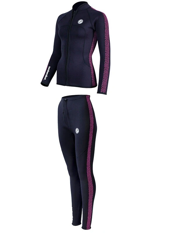 Two Bare Feet Womens Silicone Print Series 2.5mm Wetsuit Jacket & Pants Set (Black/Raspberry) 4 Two Bare Feet Womens Silicone Print Series 2.5mm Wetsuit Jacket & Pants Set (Black/Raspberry) - Image 2