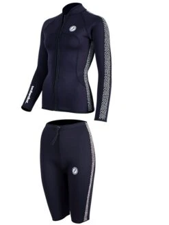 Two Bare Feet Womens Silicone Print Series 2.5mm Wetsuit Jacket & Shorts Set (Black/White) 12 Two Bare Feet Womens Silicone Print Series 2.5mm Wetsuit Jacket & Shorts Set (Black/White) -Glider Wetsuit Store 3 31