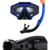 DiveSport Silicone Mask Dry Top Snorkel & F70 Fins 3pc Set (Blue / Black) -Glider Wetsuit Store divesport dry top 3 piece black blue