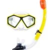 DiveSport Silicone Mask & Dry Top Snorkel 2pc Set (Yellow / Clear) -Glider Wetsuit Store divesport silicone mask dry top snorkel 2pc set yellow clear 1