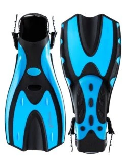Two Bare Feet Adult PVC Mask, Snorkel & F70 Fins 3 Piece Set (Aqua) -Glider Wetsuit Store f70 aqua 4 8
