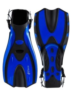 Two Bare Feet Adult PVC Mask, Snorkel & F70 Fins 3 Piece Set (Blue) -Glider Wetsuit Store f70 blue 4 10