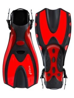 Two Bare Feet Adult Silicone Mask, Snorkel & F70 Fins 3 Piece Set 3 (Red) -Glider Wetsuit Store f70 red 4 8
