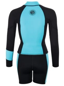 Two Bare Feet Harmony 3mm Jacket & Shorts Set (Black/Mint) -Glider Wetsuit Store harmony jacket and shorts set black mint 5