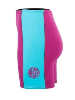 Two Bare Feet Womens Harmony 3mm Wetsuit Shorts (Raspberry / Aqua) -Glider Wetsuit Store harmony shorts raspberry mint 3