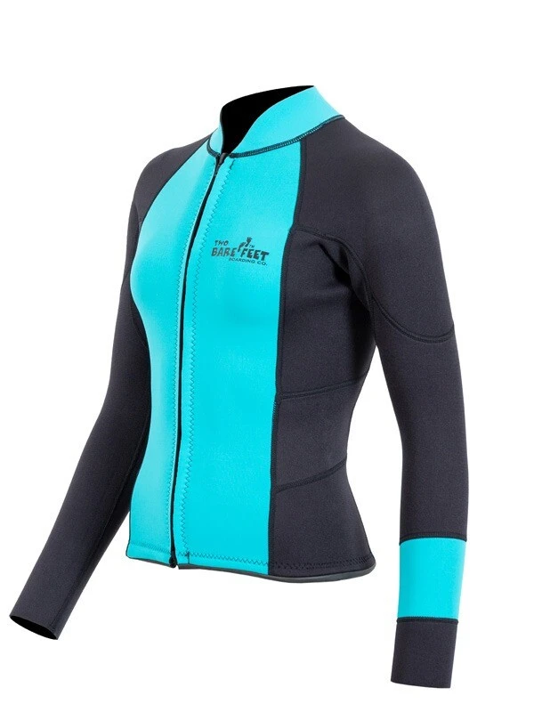 Two Bare Feet Womens Harmony 3mm Long Sleeve Wetsuit Jacket (Mint / Black) 4 Two Bare Feet Womens Harmony 3mm Long Sleeve Wetsuit Jacket (Mint / Black) - Image 2