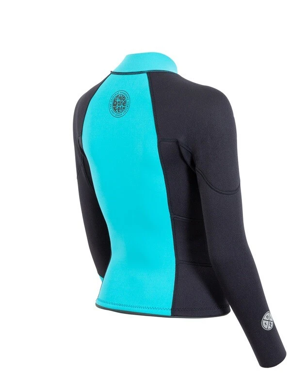 Two Bare Feet Womens Harmony 3mm Long Sleeve Wetsuit Jacket (Mint / Black) 8 Two Bare Feet Womens Harmony 3mm Long Sleeve Wetsuit Jacket (Mint / Black) - Image 6