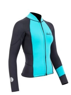 Two Bare Feet Womens Harmony 3mm Long Sleeve Wetsuit Jacket (Mint / Black) 17 Two Bare Feet Womens Harmony 3mm Long Sleeve Wetsuit Jacket (Mint / Black) -Glider Wetsuit Store harmony jacket aqua 8 1