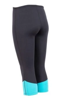 Two Bare Feet Womens Harmony 3mm Capri Wetsuit Pants (Black / Mint) -Glider Wetsuit Store harmony pants black aqua 4