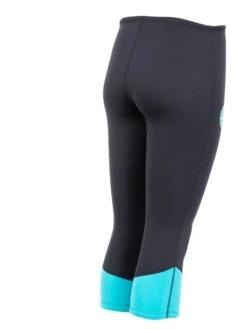 Two Bare Feet Womens Harmony 3mm Capri Wetsuit Pants (Black / Mint) -Glider Wetsuit Store harmony pants black aqua 6