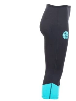 Two Bare Feet Womens Harmony 3mm Capri Wetsuit Pants (Black / Mint) -Glider Wetsuit Store harmony pants black aqua 7