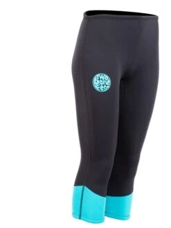 Two Bare Feet Womens Harmony 3mm Capri Wetsuit Pants (Black / Mint) -Glider Wetsuit Store harmony pants black aqua 8