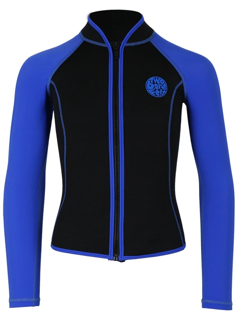 Two Bare Feet Mens Heritage Pursuit 3mm Wetsuit Jacket (Blue / Black)