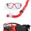 Two Bare Feet Childrens PVC Mask Snorkel Fins 3 Piece Set (Red) -Glider Wetsuit Store kids pvc red