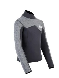 Two Bare Feet Junior Aspect 2.5mm Back Zip Jacket (Black/Grey) -Glider Wetsuit Store kids aspect back zip jacket black delta 8