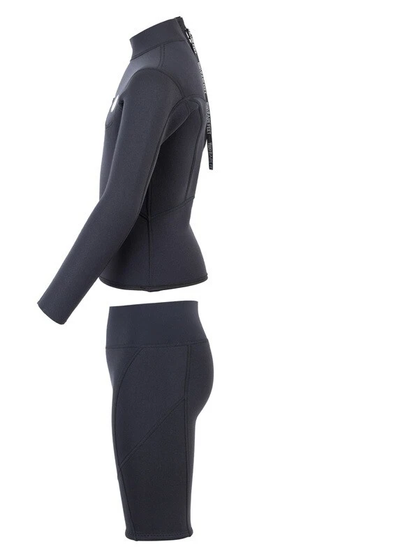 Two Bare Feet Junior Aspect 2.5mm Back Zip Jacket & Shorts Set (Black) - Image 4