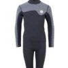 Two Bare Feet Junior Aspect Fleece Lined Zipless Thermal 2.5mm Superstretch Wetsuit Top & Shorts Set (Black/Grey Stripes) -Glider Wetsuit Store kids aspect back zip jacket black grey stripe vista shorts 1 1