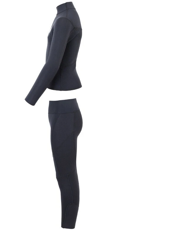 Two Bare Feet Junior Aspect Fleece Lined Zipless Thermal 2.5mm Superstretch Wetsuit Top & Pants Set (Black) - Image 4