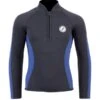 Two Bare Feet Junior Perspective Half Zip 2.5mm Wetsuit Jacket (Black/Blue) -Glider Wetsuit Store kids perspective half zip jacket black blue denim 1