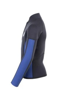 Two Bare Feet Junior Perspective Half Zip 2.5mm Wetsuit Jacket (Black/Blue) -Glider Wetsuit Store kids perspective half zip jacket black blue denim 3