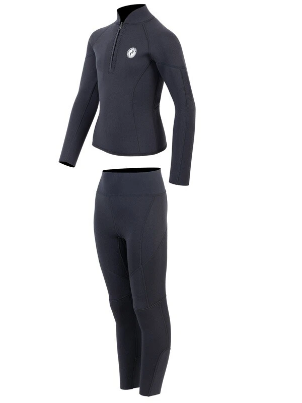 Two Bare Feet Junior Perspective Half Zip 2.5mm Wetsuit Jacket And Pants Set (Black) - Image 3