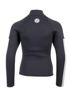 Two Bare Feet Junior Perspective Half Zip 2.5mm Wetsuit Jacket (Black/Grey/Grey) -Glider Wetsuit Store kids prespective half zip jacket black grey grey 5