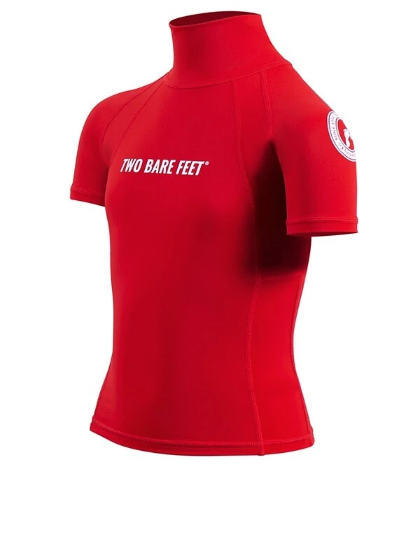 Two Bare Feet Junior "Logo" Short Sleeve Rash Vest (Red) 4 Two Bare Feet Junior "Logo" Short Sleeve Rash Vest (Red) - Image 2