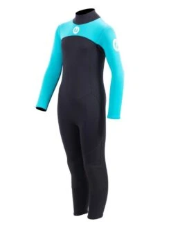 Two Bare Feet Thunderclap 2.5mm Junior Wetsuit (Aqua / Black) -Glider Wetsuit Store kids thunderclap full wetsuit aqua 2 1