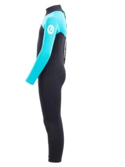 Two Bare Feet Thunderclap 2.5mm Junior Wetsuit (Aqua / Black) -Glider Wetsuit Store kids thunderclap full wetsuit aqua 3