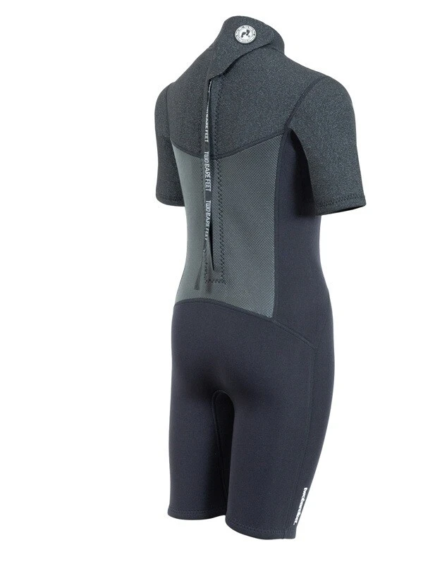 Two Bare Feet Thunderclap Pro 3/2mm Junior Shorty Wetsuit (Black/Dark Grey) 8 Two Bare Feet Thunderclap Pro 3/2mm Junior Shorty Wetsuit (Black/Dark Grey) - Image 6