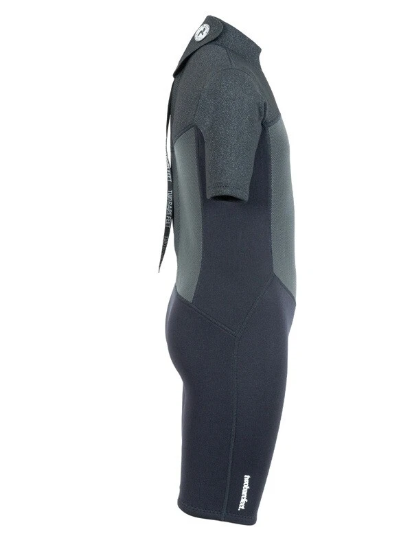 Two Bare Feet Thunderclap Pro 3/2mm Junior Shorty Wetsuit (Black/Dark Grey) 9 Two Bare Feet Thunderclap Pro 3/2mm Junior Shorty Wetsuit (Black/Dark Grey) - Image 7