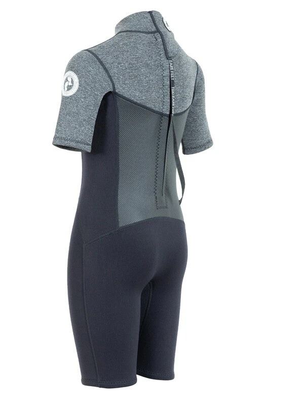 Two Bare Feet Thunderclap Pro 3/2mm Junior Shorty Wetsuit (Black/Delta Grey) 6 Two Bare Feet Thunderclap Pro 3/2mm Junior Shorty Wetsuit (Black/Delta Grey) - Image 4