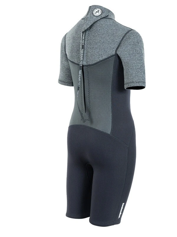 Two Bare Feet Thunderclap Pro 3/2mm Junior Shorty Wetsuit (Black/Delta Grey) 8 Two Bare Feet Thunderclap Pro 3/2mm Junior Shorty Wetsuit (Black/Delta Grey) - Image 6