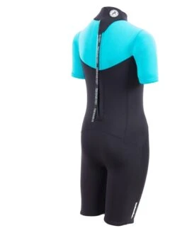 Two Bare Feet Thunderclap 2.5mm Junior Shorty Wetsuit (Aqua / Black) -Glider Wetsuit Store kids thunderclap shorty wetsuit aqua 6