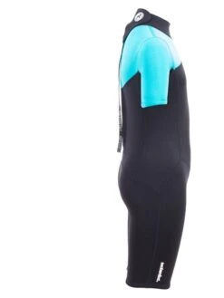 Two Bare Feet Thunderclap 2.5mm Junior Shorty Wetsuit (Aqua / Black) -Glider Wetsuit Store kids thunderclap shorty wetsuit aqua 7