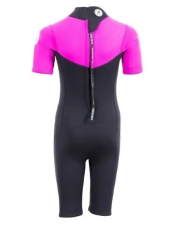 Two Bare Feet Thunderclap 2.5mm Junior Shorty Wetsuit (Pink / Black) -Glider Wetsuit Store kids thunderclap shorty wetsuit pink 5