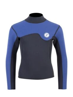 Two Bare Feet Junior Aspect Fleece Lined Zipless Thermal 2.5mm Superstretch Wetsuit Top & Pants Set (Black/Blue) -Glider Wetsuit Store kq9jcv q