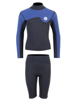 Two Bare Feet Junior Aspect Fleece Lined Zipless Thermal 2.5mm Superstretch Wetsuit Top & Shorts Set (Black/Blue) 11 Two Bare Feet Junior Aspect Fleece Lined Zipless Thermal 2.5mm Superstretch Wetsuit Top & Shorts Set (Black/Blue) -Glider Wetsuit Store kqw6ct u