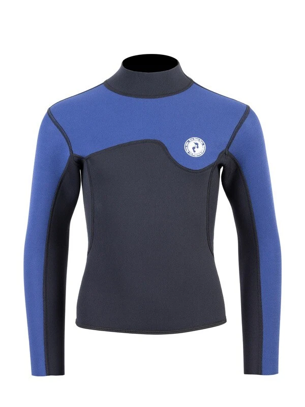 Two Bare Feet Junior Aspect Fleece Lined Zipless Thermal 2.5mm Superstretch Wetsuit Top & Shorts Set (Black/Blue) 7 Two Bare Feet Junior Aspect Fleece Lined Zipless Thermal 2.5mm Superstretch Wetsuit Top & Shorts Set (Black/Blue) - Image 5