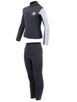 Two Bare Feet Junior Aspect Fleece Lined Zipless Thermal 2.5mm Superstretch Wetsuit Top & Pants Set (Black/Grey/Grey) 12 Two Bare Feet Junior Aspect Fleece Lined Zipless Thermal 2.5mm Superstretch Wetsuit Top & Pants Set (Black/Grey/Grey) -Glider Wetsuit Store ky41ji 0 1