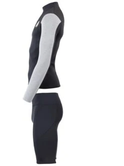 Two Bare Feet Mens Aspect Fleece Lined Zipless Thermal 2.5mm Superstretch Wetsuit Top & Shorts Set (Black/Grey/Grey) -Glider Wetsuit Store m0v21b 4