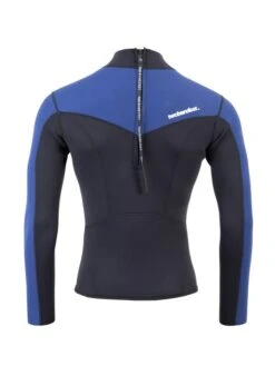 Two Bare Feet Mens Aspect Back Zip 2.5mm Wetsuit Jacket (Black/Blue) -Glider Wetsuit Store mens aspect back zip jacket black blue denim 5 1