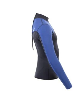 Two Bare Feet Mens Aspect Back Zip 2.5mm Wetsuit Jacket (Black/Blue) -Glider Wetsuit Store mens aspect back zip jacket black blue denim 7 1