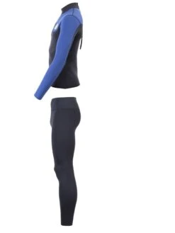 Two Bare Feet Mens Aspect Back Zip 2.5mm Wetsuit Jacket & Pants Set (Black/Blue) -Glider Wetsuit Store mens aspect back zip jacket black blue denim vista pants 4 1 2