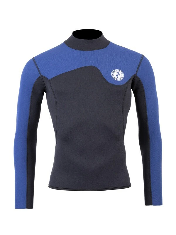 Two Bare Feet Mens Aspect Back Zip 2.5mm Wetsuit Jacket & Pants Set (Black/Blue) - Image 5