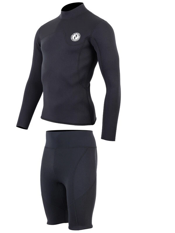 Two Bare Feet Mens Aspect Back Zip 2.5mm Wetsuit Jacket & Shorts Set (Black) - Image 3